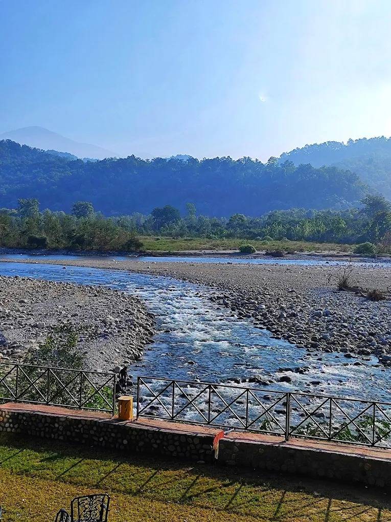 Riverside Deck Dining at La Perle River Resort, Jim Corbett